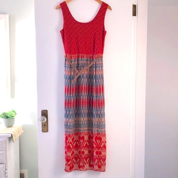 cleo Dresses & Skirts - CLEO LONG MAXI SLEEVELESS BELTED DRESS SIZE XS